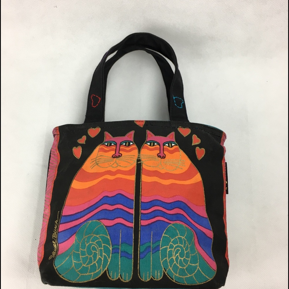 Laurel Burch Feline Friends Cat Canvas Purse